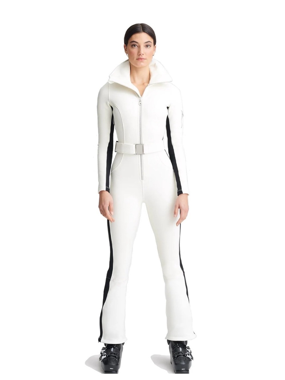 CORDOVA White Signature Belted OTB Ski Suit Jumpsuit Medium Cloud Dancer
